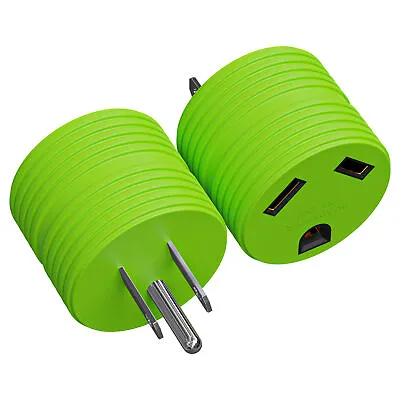 $7.99 • Buy RV Electrical Adapter Plug 15AMP Male To 30AMP Female Motorhome Camper Round 