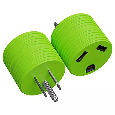 $7.99 • Buy RV Electrical Adapter Plug 15AMP Male To 30AMP Female Motorhome Camper Round 