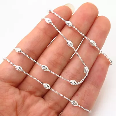 $44.95 • Buy 925 Sterling Silver Italy Bead By The Yard Long Chain Necklace 29 