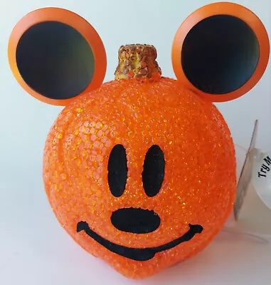 MICKEY MOUSE Light Up Sparkling Pumpkin Head DISNEY 6.5 X 6.5  Battery Operated • $26.99