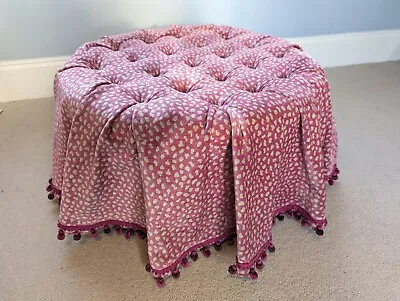 Manuel Canovas (By Colefax And Fowler)  Safari Fabric Covered Stool Coffee Table • £250