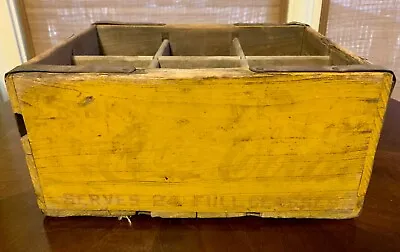 Vintage 1950s Yellow Wooden Coca Cola Crate • $25