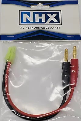 NHX RC Mini Tamiya Male Charger Cable W/4.0mm Banana Connector Adapter • $6.95