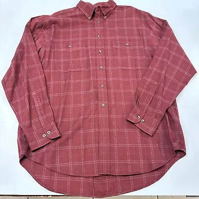 Vtg RoundTree Yorke Shirt Mens Large Plaid Pattern Button Down Casual Easy Care • $18.21