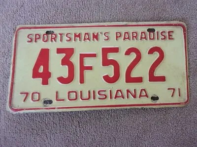 1970 LOUISIANA 1971 License Plate 43F522 • $33.95