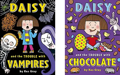 Daisy And The Trouble With… Vampires + Chocolate Books Bundle Pair Kes Gray New • £5.59