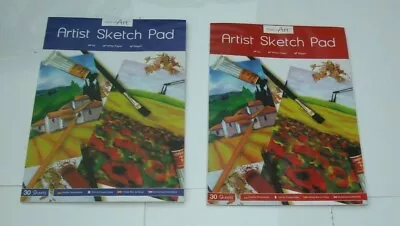 £3.99 • Buy 2 X Large A3 Sketch Pads 80gsm 30 Sheet White Cartidge Paper Drawing Artist Set