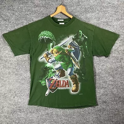 VINTAGE Legend Of Zelda T Shirt XL Ocarina 1998 90s Tultex Nintendo GRAIL AOP • $984.48