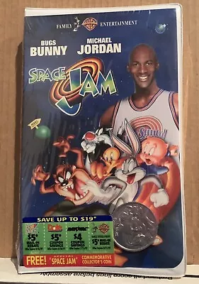 Space Jam VHS With Commemorative Coin Michael Jordan NEW Sealed Clam Shell Case • $24.99