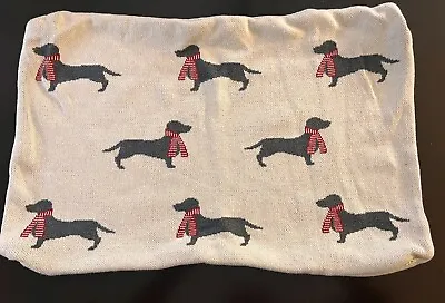 Dachshund Christmas Holiday Pillow Cover Sweater Knit Cozy Comfy 20” X  14” • $19.96