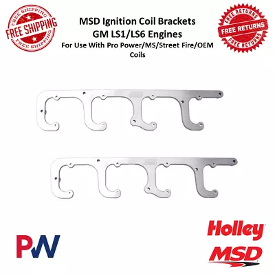 MSD Ignition Coil Brackets Cast Aluminum For GM LS1 / LS6 Engines OEM #8215 • $218.69