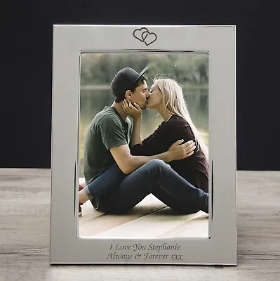 I Love You 5x7 Silver Photo Frame For Boyfriend Girlfriend Gift Valentines Day • £12.99