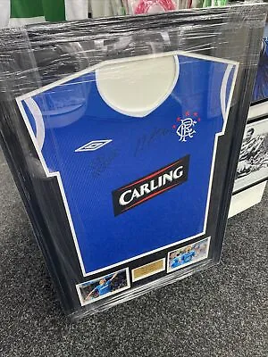 £215 • Buy Framed Nacho Novo & Lee McCulloch Dual Signed 2009 Rangers FC Home Shirt COA