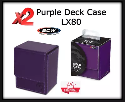 2 High Quality BCW Deck PURPLE Case LX 80 Gaming Cards Storage/Transport Holder • $31.50