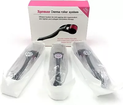 $23.99 • Buy Derma Roller, 3Pack - (0.25mm/0.5mm/1mm) Needle 540 Titanium Micro Needles