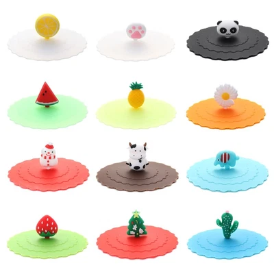 $0.99 • Buy 1pc Silicone Cup Lid Anti-dust Glass Drink Cover Coffee Mug Suction Seal Lid Cap
