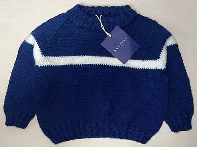 Baby Sweater Blue/White Designer Baby Clothing Fantastic Quality Merino Wool • $21.44