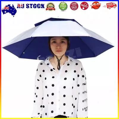 Portable Rain Umbrella Hat Foldable Outdoor Anti-UV Head Cap (Silver Gray) * • $16.69
