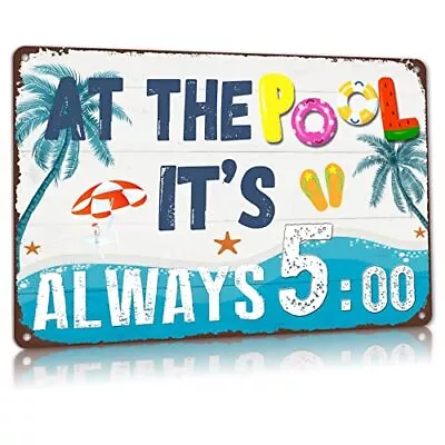 Pool Decorations Outdoor Funny Pool Rules Signs Margaritaville Pool 5 Oclock • $20.23