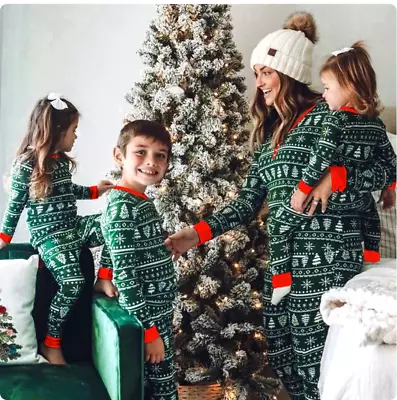 2023 Christmas Family Matching Pajamas Set Mother Father Kids Clothes Family Loo • £17.99