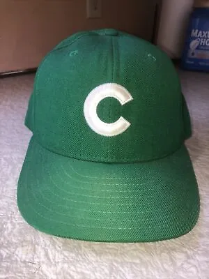 Vintage New Era Pro Model Chicago Cubs Fitted Hat Size 7 WOOL. USA Made Green • $9