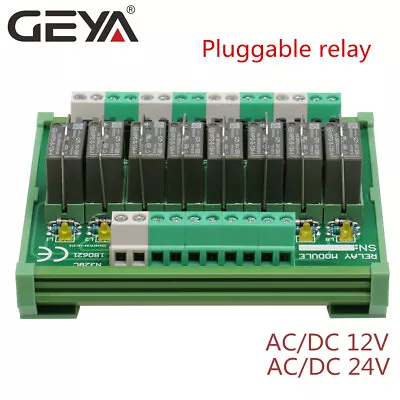 GEYA Relay Module 8 Channel 12V 24V Plug-in Type Panel Mount For Automation PLC • $31.51