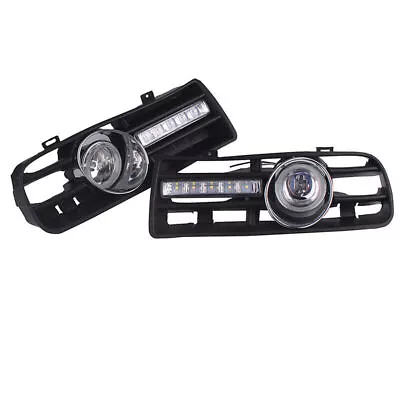 Pair LED Front Bumper Fog Light Lamps DRL Light For VW Golf MK4 98-06 W/ Grill • $54.99