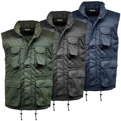 Mens Multi Pocket Lined Padded Gilet Bodywarmer | Work Wear | Outdoor  • £22.95