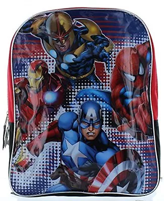 Marvel Heroes 15  Backpack With Spiderman Ironman Captain America & Nova • $6.99