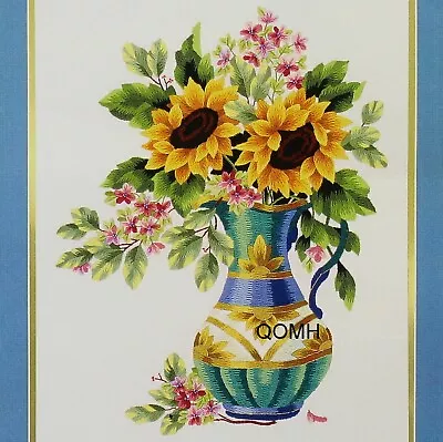 No Yarn! Elsa Williams SUNFLOWER JUBILEE Crewel Embroidery Kit Floral Vase • $49.99