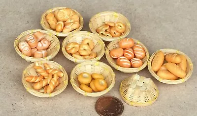 A Basket Of 6 Hand Made Bakery Items Tumdee 1:12 Scale Dolls House Miniature X • $2.68