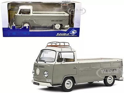 1968 Volkswagen T2 Pickup Gray & White W/roofrack 1/18 Diecast Solido S1809402 • $54.99