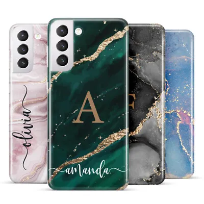 Personalised Marble Phone Case Name Initial Cover Custom For Samsung A Phones • £5.99