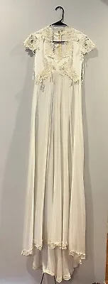 VTG 80's90's Wedding Dress W:13.5  Shoulder:15.5 Total Length:68 Check The Imgs • $119.92