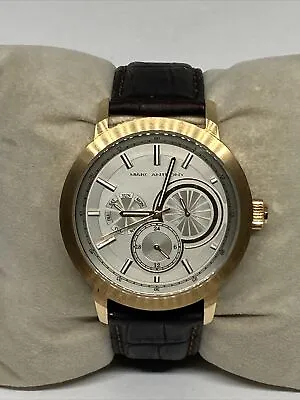 Marc Anthony FMDMA519 Men's Black Leather Analog Dial Quartz Wrist Watch EY580 • $39.99