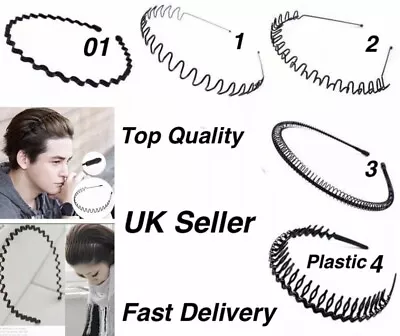 £1.49 • Buy Unisex Men Women Sports Gym Yoga Alice Wave Hair Band Metal Black Hairband