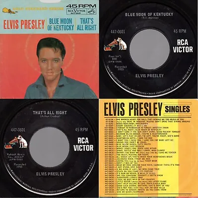 (NM GSS) Elvis Presley Blue Moon Of Kentucky/That's Alright  RCA Victor 447-0601 • $115