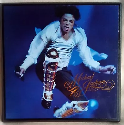 Michael Jackson - Concert Photo Wall Plaque. Gold Lettering Approx. 8 X 8 .  • $12.98