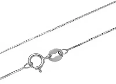 Solid 14k White Gold Italian 0.6mm Box Chain Necklace 22  • $98.99