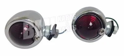 Set Of 2 Chrome Bullet 12V Motorcycle Marker Turn Signal Lights Harley 68515-78 • $17.96