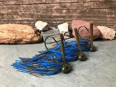 3 Stand Up Football Jigs Bass Jig Green Pumpkin & Black & Blue More Variety • $11.20