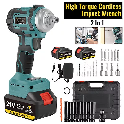 For Makita 21V Cordless Impact Brushless Wrench Electric Driver With 6Ah Battery • £49.49