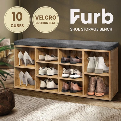 $83.95 • Buy Furb Shoes Cabinet Bench Shoe Storage Organiser Rack Wooden Shelf Cupboard Box