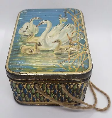 Antique MacFarlane Lang Biscuit Tin  England C1923 Swan • $170