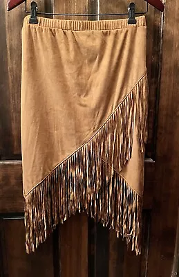 Women’s Wrangler Western Cowgirl Boho Brown  Fringe Skirt Size Small Cute! • £6.43