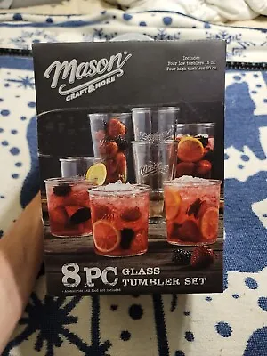 Mason Crafts & More 8PC Glass Tumbler Set • $35