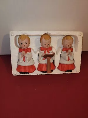 Christmas Singing Choir Boys 5” Tall Figurines Vintage Homco Set Of 3 • $10.50
