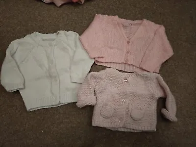 X3 Baby Girl Knitted Cardigans • £3.75