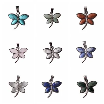 Butterfly Chakra Healing Pendant Natural Crystal Gem Necklace For Women Girls • $5.38