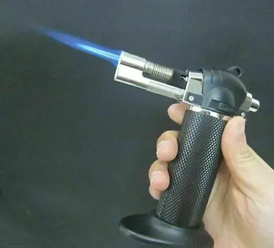V7® Refillable Butane Gas Micro Blow Torch Jet Lighter Windproof Safety Lock Ad • £11.18
